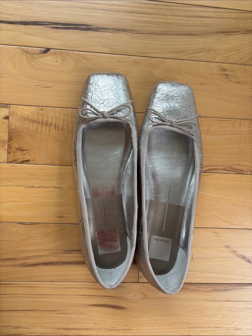 Metallic Silver Women's Ballet Flats